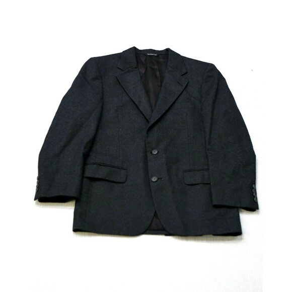 Burberry Vintage Wool Blazer Charcoal Mens 80s 90s Sportcoat EUC - Picture 1 of 5